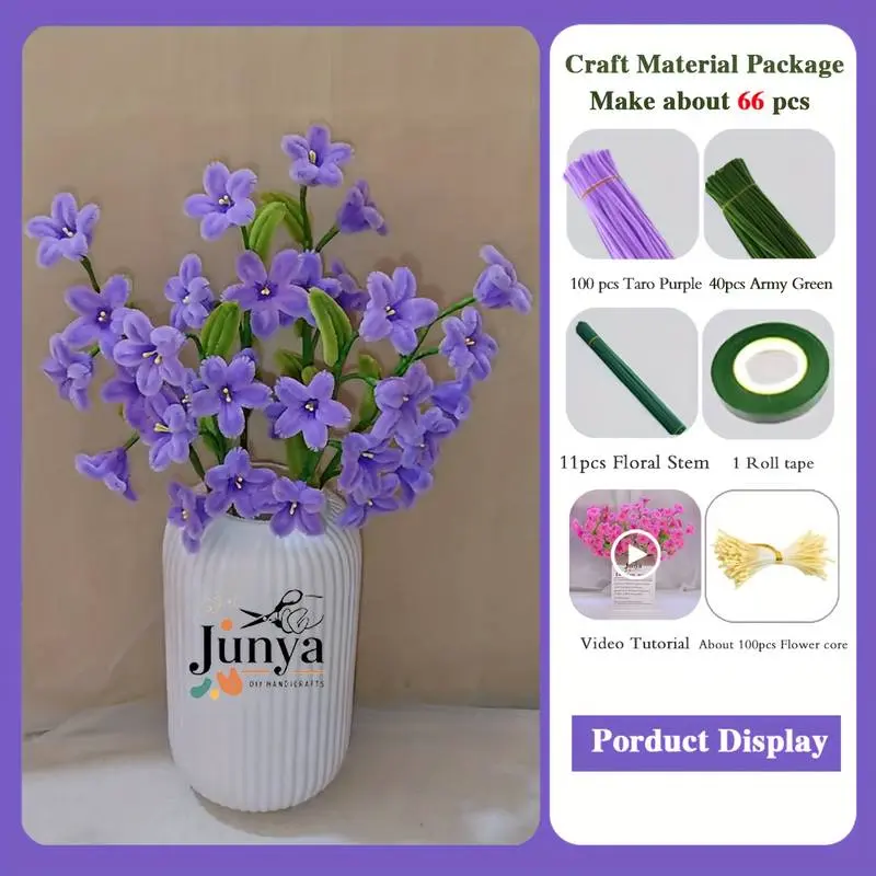 252pcs Lily of The Valley Pipe Cleaner Bouquet Set