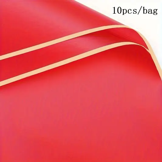Elegant Floral Gift Wrapping Paper with Golden Edges- Red