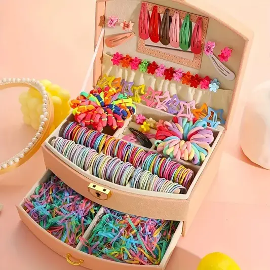 1340pcs/Set Cute Dopamine Fashion Simple Girls Elastic Colorful Hair Bands