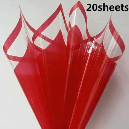 Transparent OPP Material Glass Paper for DIY- Red