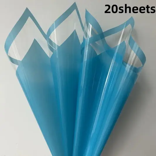 Transparent OPP Material Glass Paper for DIY- Light Blue